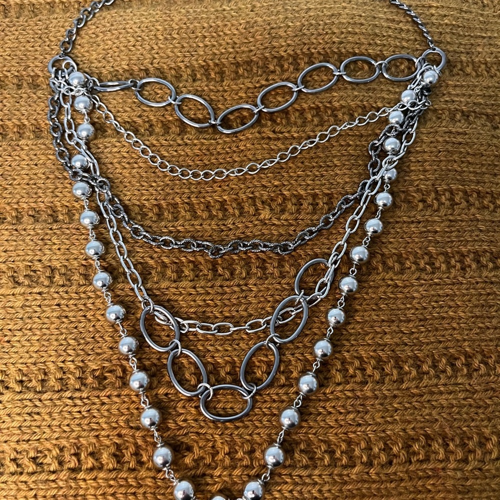 Chico’s Elegant Silver Layered Necklace
